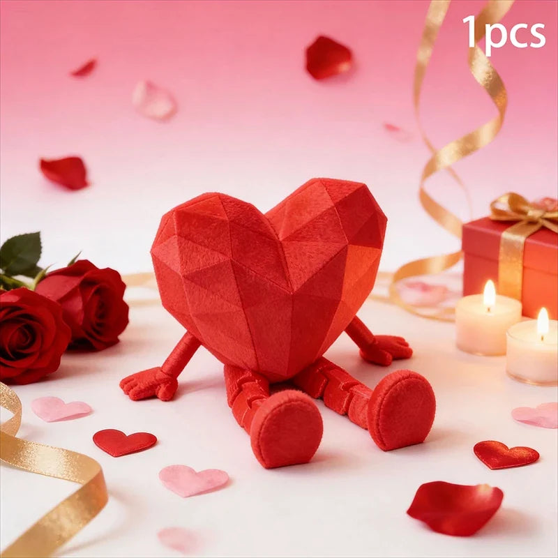 Jointed Miniature Heart Figurine – Valentine's Day Décor Gift