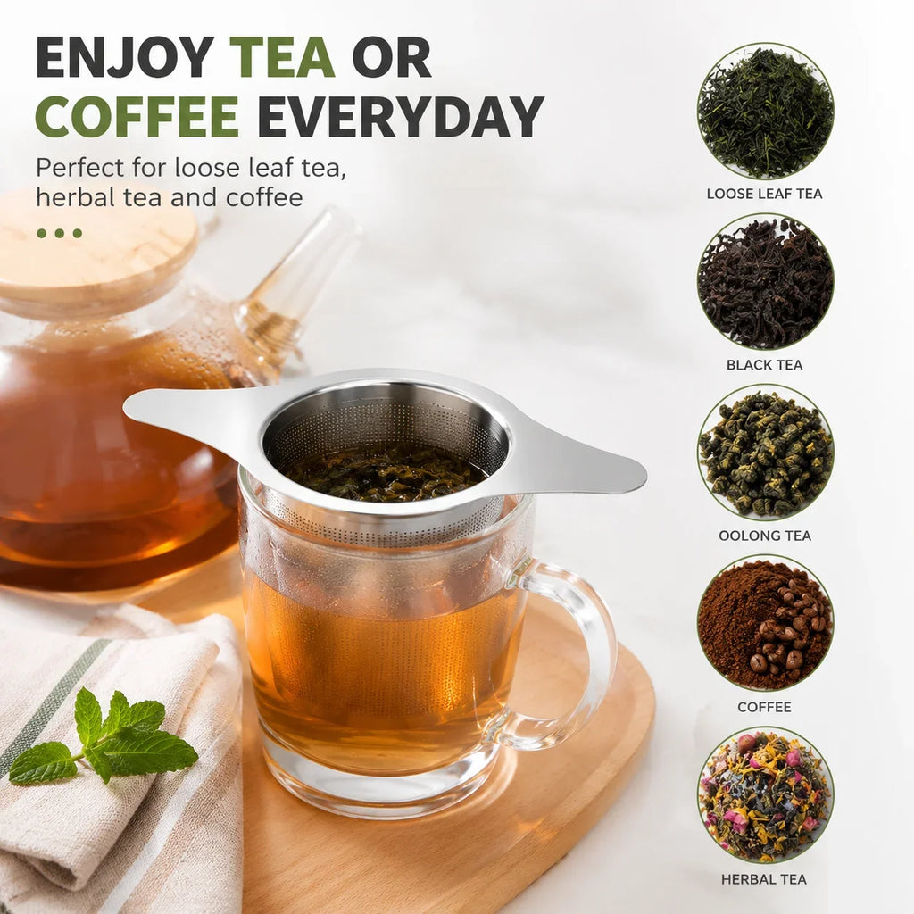 Stainless Steel Tea Infuser with Lid | Loose Leaf Strainer