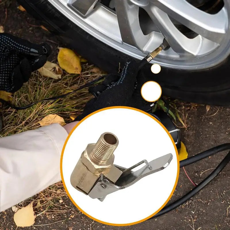 Brass Clip-On Tire Air Chuck Inflator Valve Adapter – 8mm