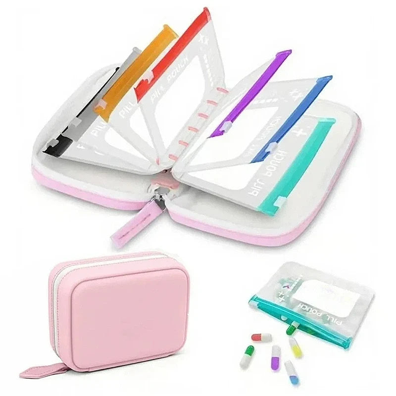 Weekly Pill Organizer Pouch Set – 7/14 Waterproof Pouches