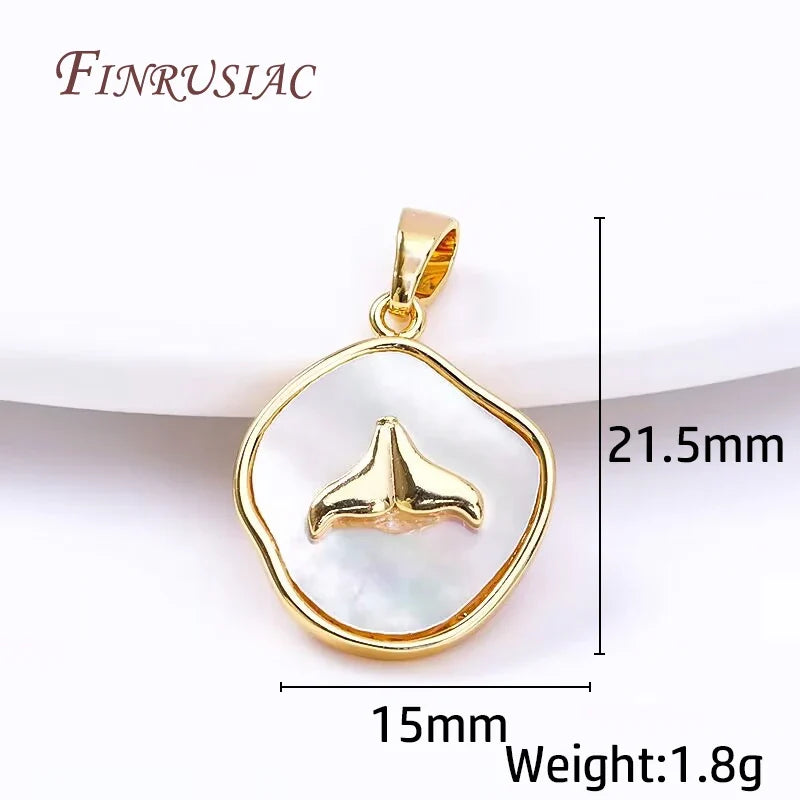 Natural Shell Fishtail Gold-Plated Pendant Charm – DIY Jewelry
