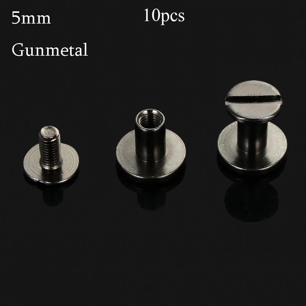10Pcs Copper Screw Rivets 5/6.5/8mm – Leather Craft Bags