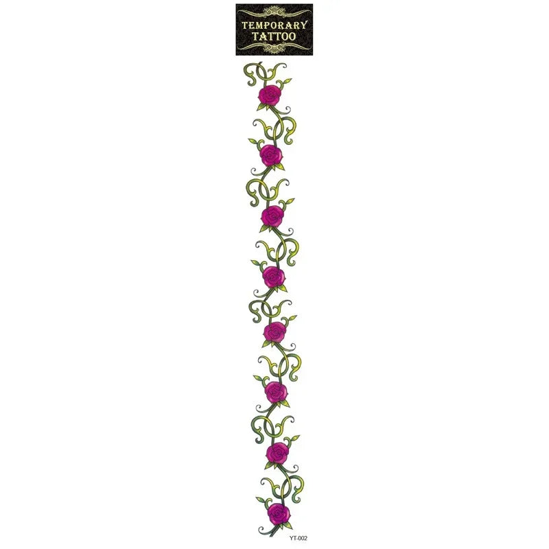 Rose Butterfly Temporary Tattoo Stickers – 10 Sheets, Waterproof