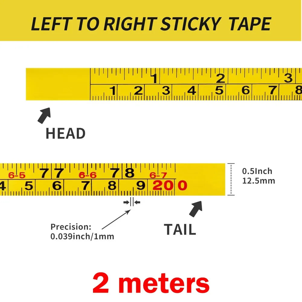 Self-Adhesive Steel Measuring Tape – Imperial & Metric, 1–5M