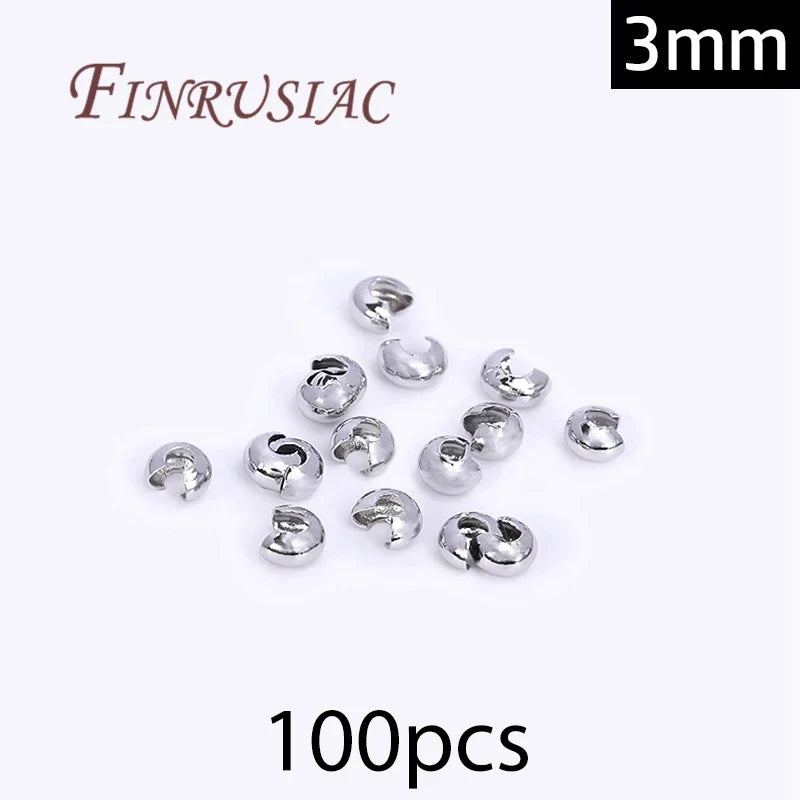 18K Gold Plated Crimp Beads, End Caps & Lobster Clasps