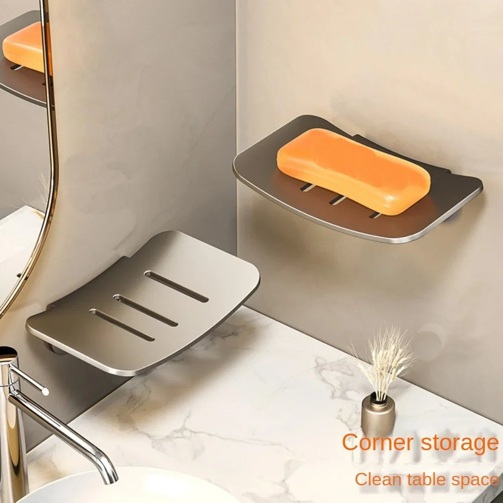 Wall Mounted Metal Soap Dish & Sponge Holder – Space Aluminum