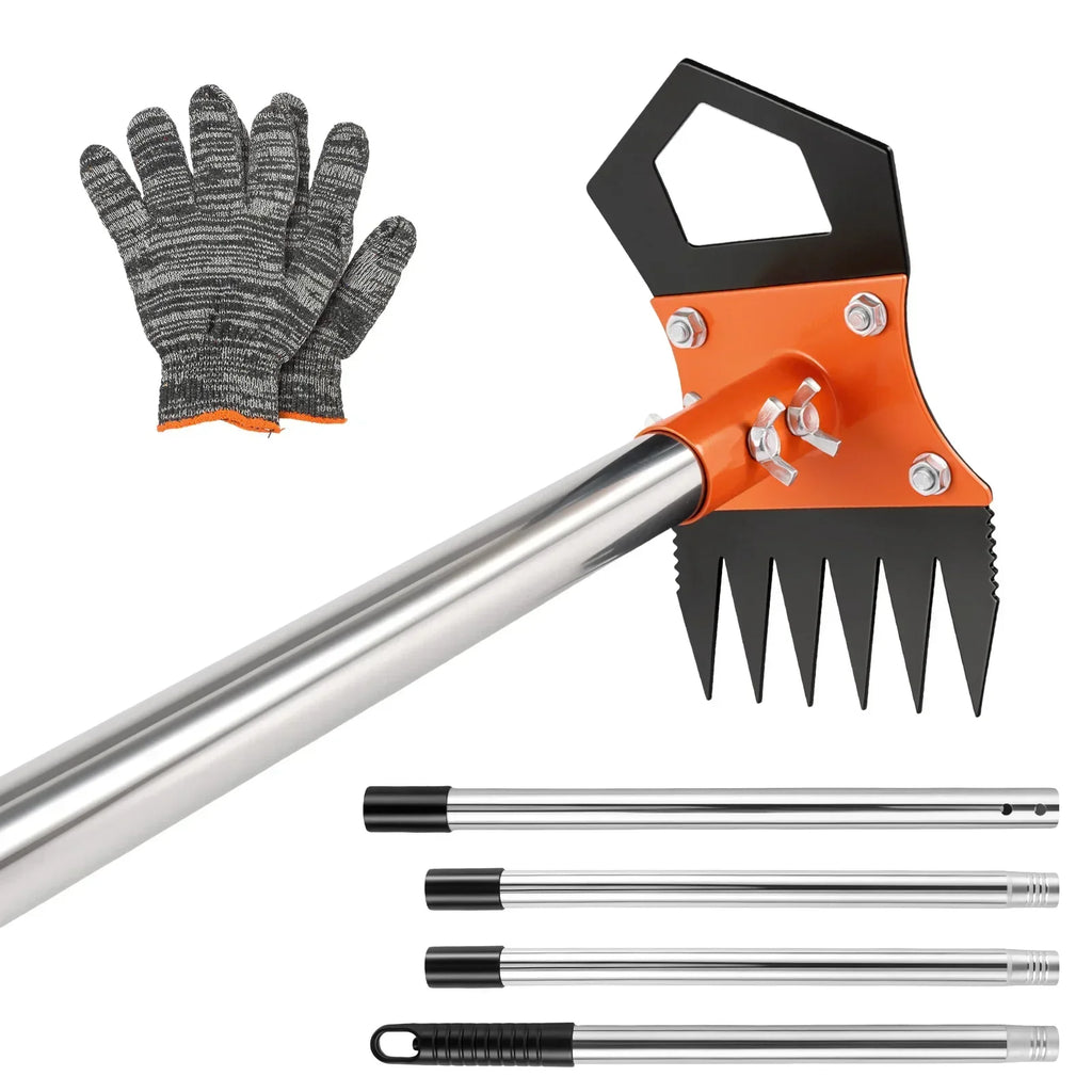 2-in-1 Garden Hoe & Weeding Rake – 60" Adjustable Handle