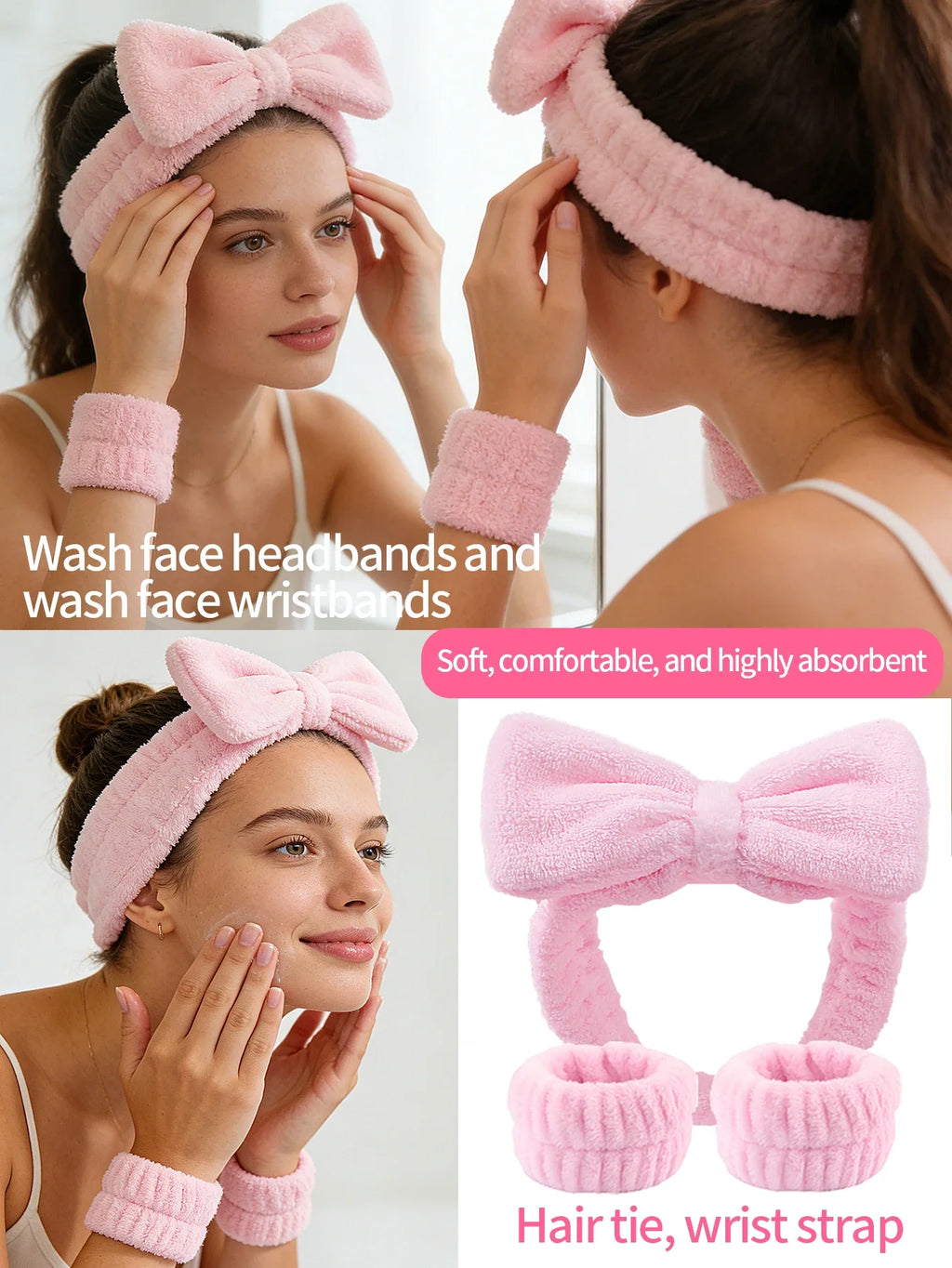 18-Piece Pink Makeup Brush & Beauty Tool Set with Puffs