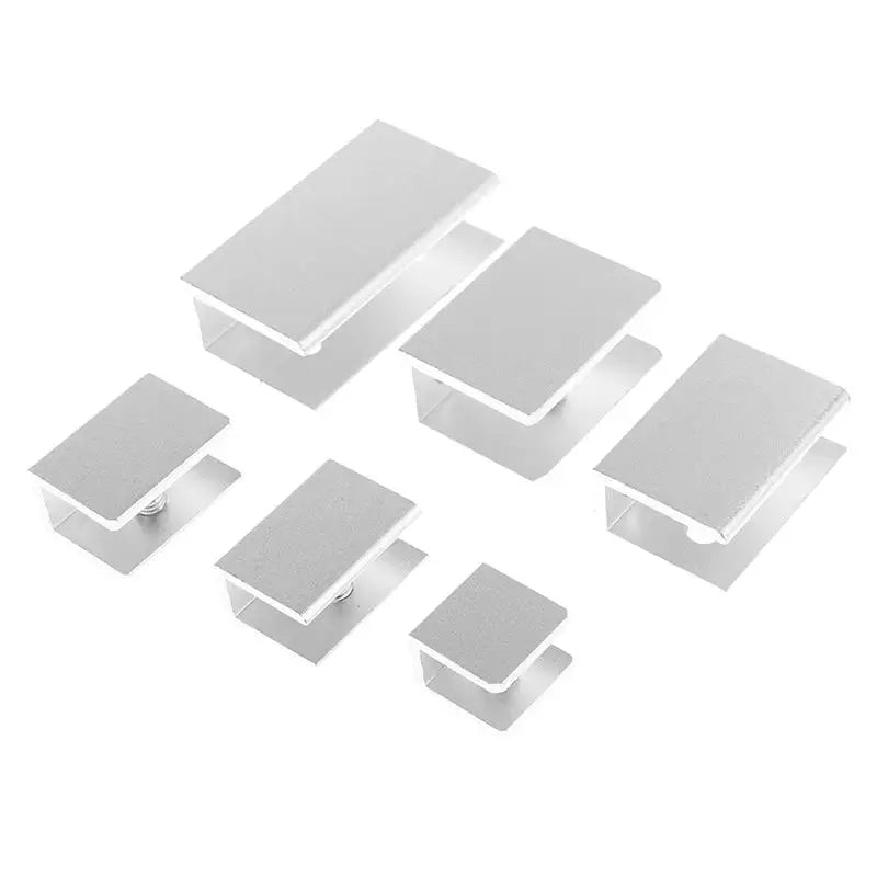 4PCS Square Aluminum Glass Clamps Shelf Clip Bracket 5–12mm
