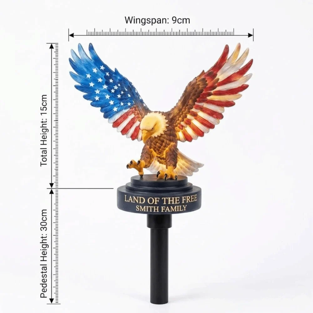 Solar LED Eagle Garden Stake Light – UV Resistant Patriotic Decor