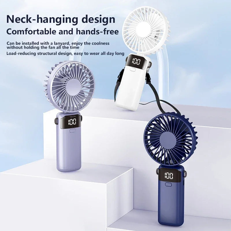 Nixie 1200mAh USB-C Foldable Handheld Fan with LED Display