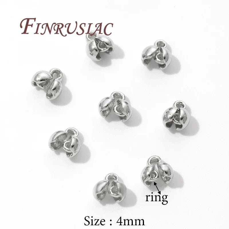 18K Gold Plated Crimp Beads & Bead Tip Connectors – 10–20 Pcs
