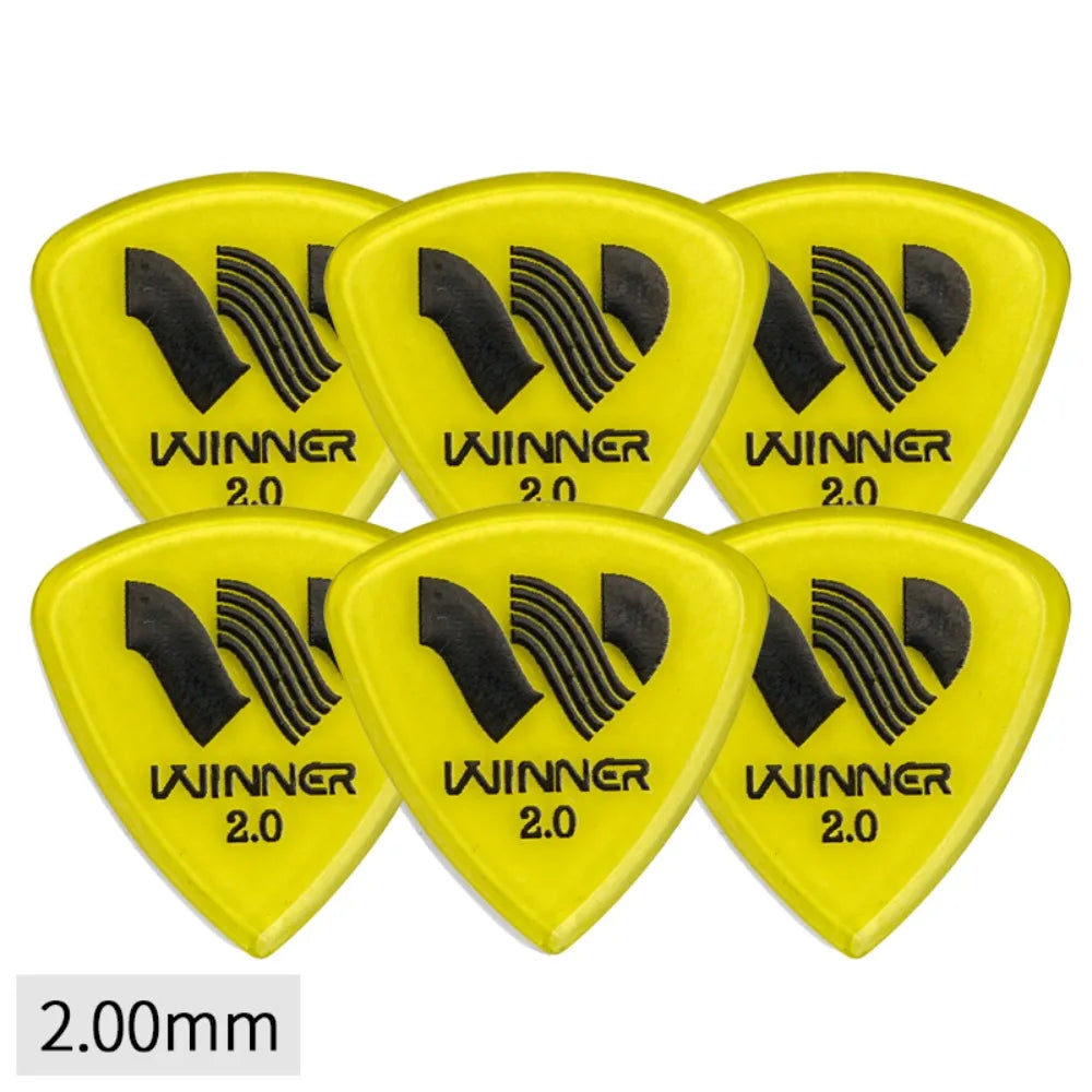 Winner 2.0mm Thick Guitar Picks | Anti-Slip Triangular – 6 Pack