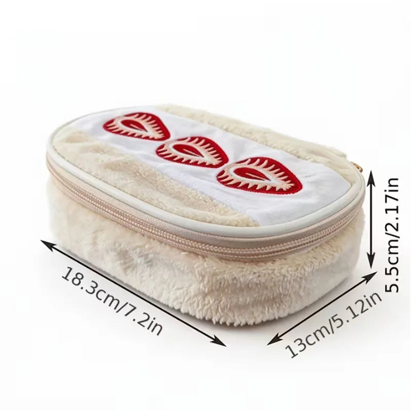 Strawberry Cosmetic Bag – Large Makeup Brush Organizer Pouch