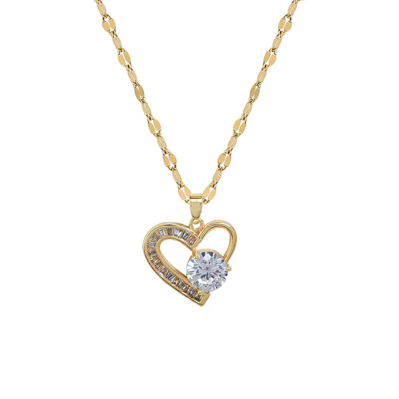Women's Heart Pendant Necklace | Gold Minimalist Choker