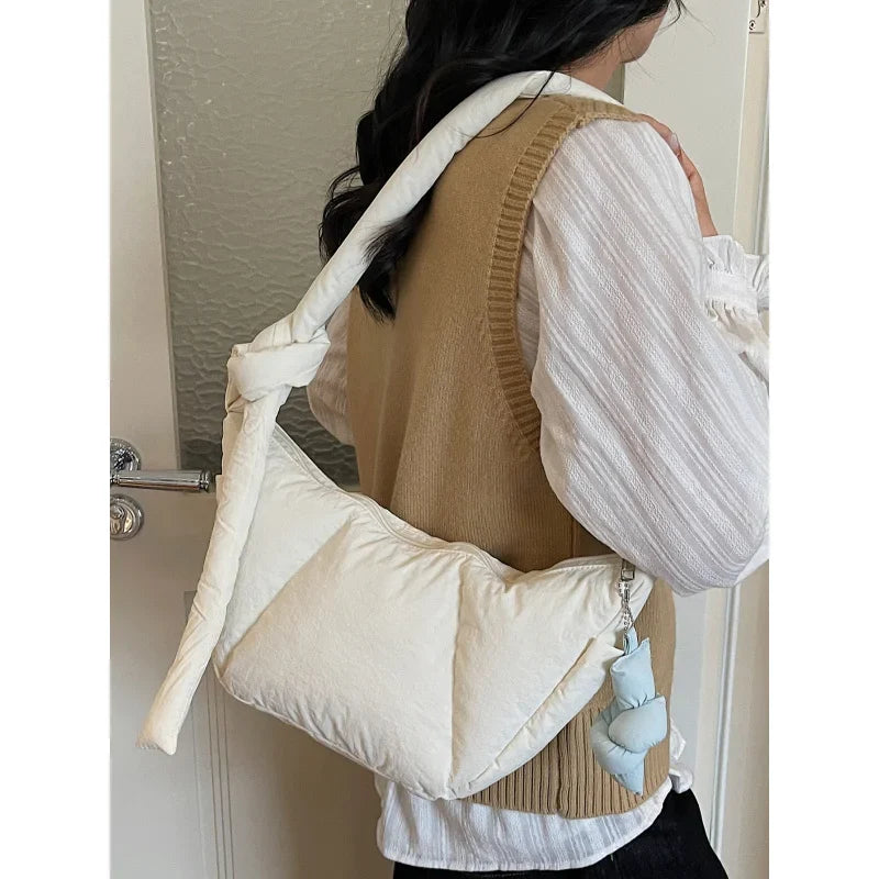 Women's Large Capacity Cotton Puffer Crossbody Dumpling Bag