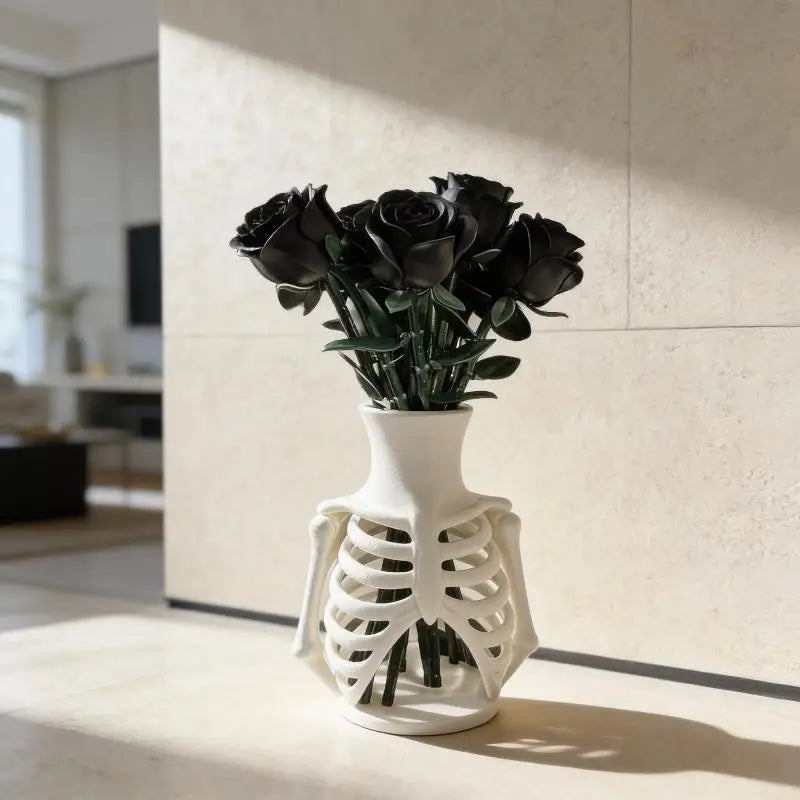 3D Printed Skeleton Ribcage Vase | Gothic Halloween Décor