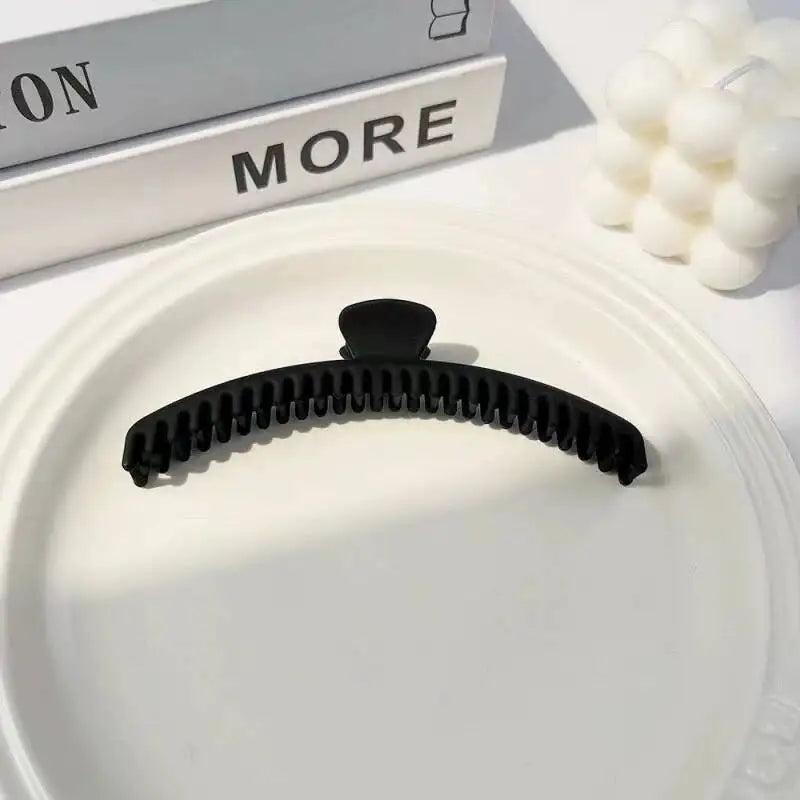Matte Coffee Large Hair Claw Clip – Korean Shark Clamp