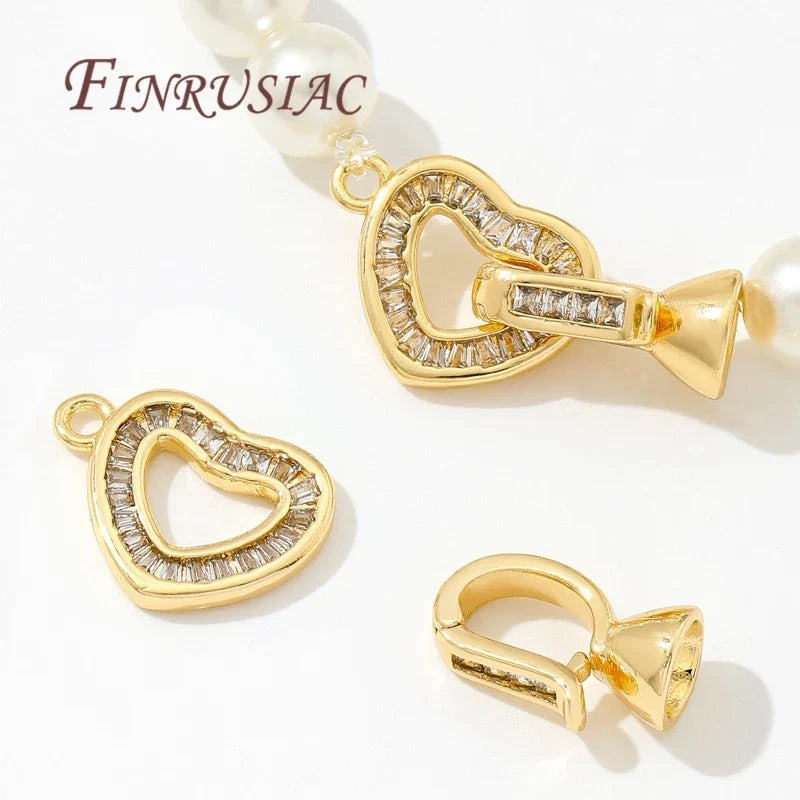 18K Gold Plated Zircon Clasp Connectors – DIY Jewelry Making