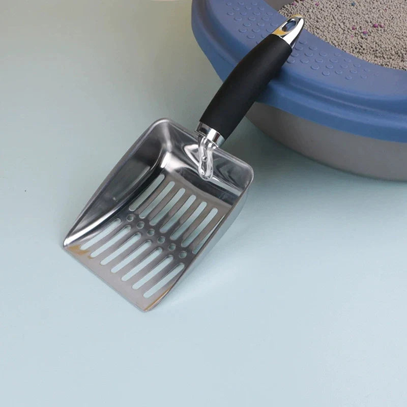 Stainless Steel Cat Litter Scoop – Long Handle Pet Cleaning Tool