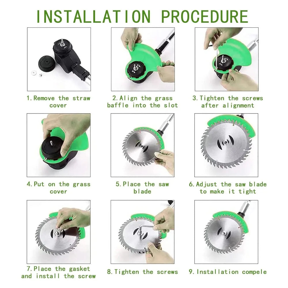 Weed Trimmer Replacement Blades – 8-Piece Alloy Steel Set