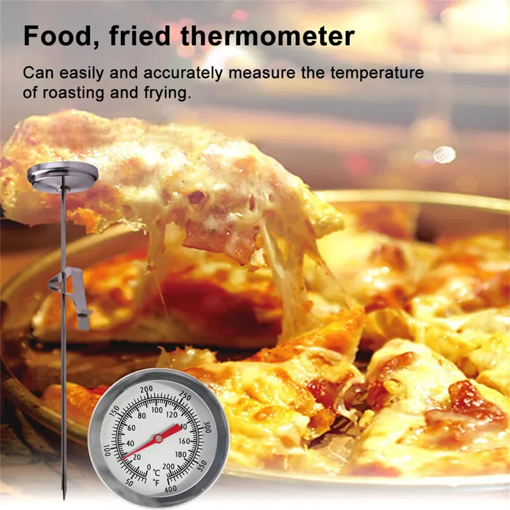 Stainless Steel Probe Thermometer 0–200°C | Kitchen Dial Gauge