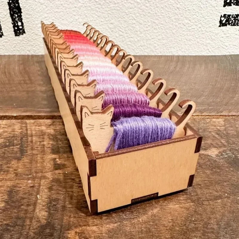 Wooden Animal Bobbin Set – Embroidery Floss Thread Organizer
