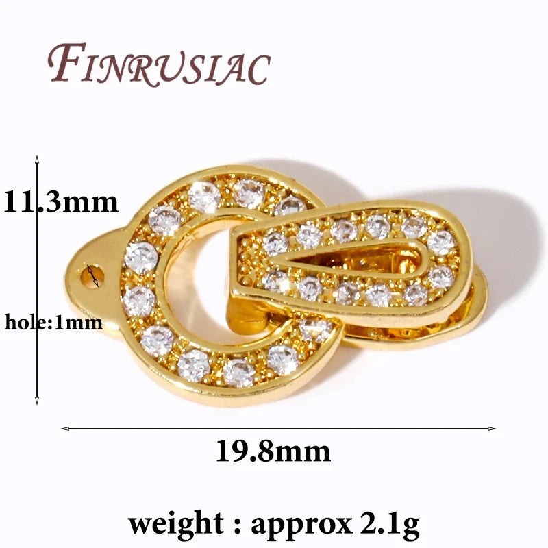 18K Gold Plated Zircon Pearl Clasp Connector – DIY Jewelry Making