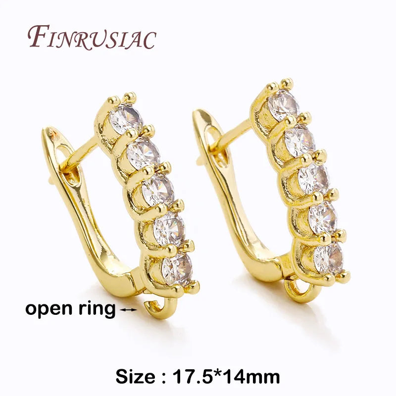 18K Gold Plated Zircon Earring Hooks – DIY Jewelry Findings