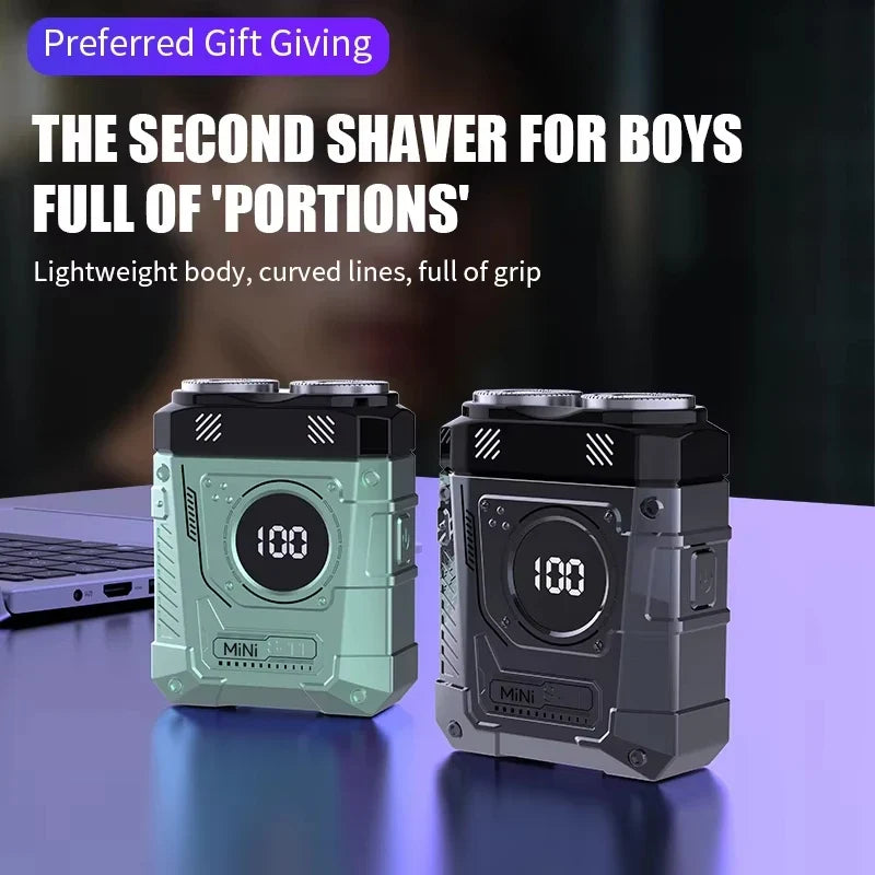 S11 Mini Electric Shaver for Men – IPX7, Dual Blades, Type-C