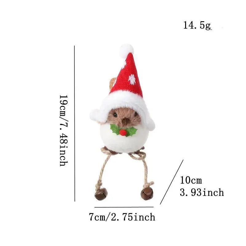 Christmas Plush Bird Ornaments – Santa Outfit & Jingle Bells