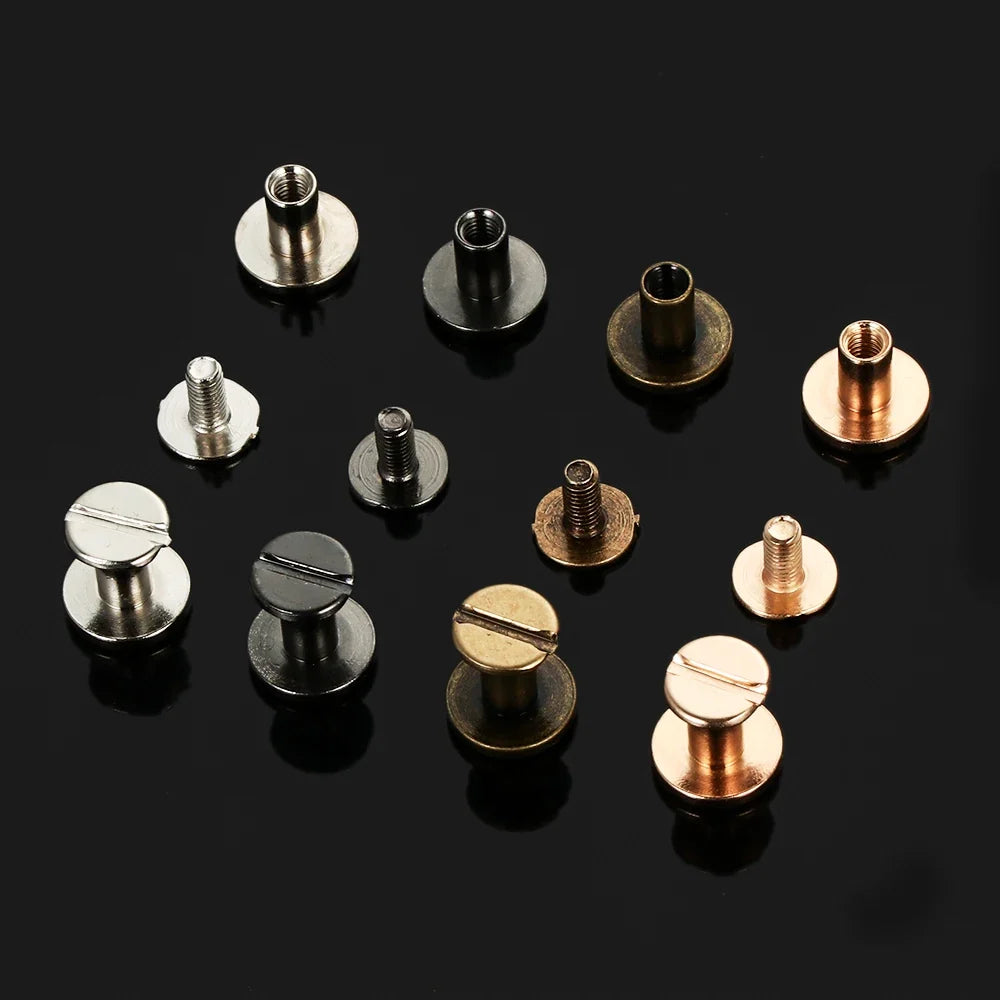 10Pcs Copper Screw Rivets 5/6.5/8mm – Leather Craft Bags