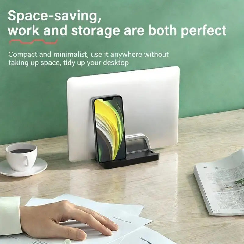 Vertical Laptop Stand – Metal Desk Holder 1/2/3 Slot Space Saver