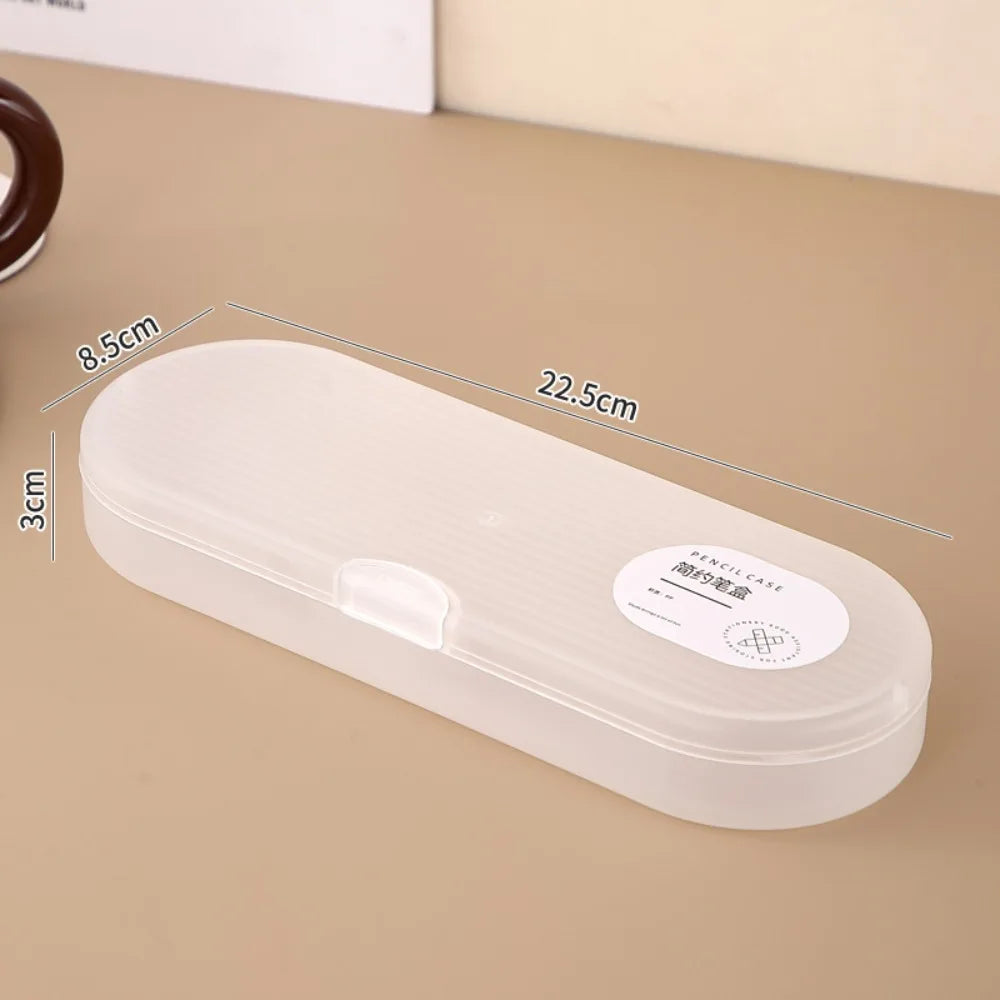 Transparent Plastic Pencil Case Stackable Stationery Storage Box
