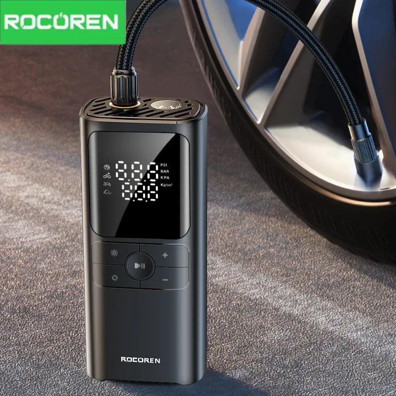 Rocoren 12V Portable Tire Inflator with Digital Display