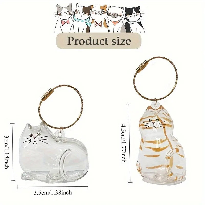 3/6PCS Pet Fur Keepsake Capsule Resin Charm Keychain Pendant