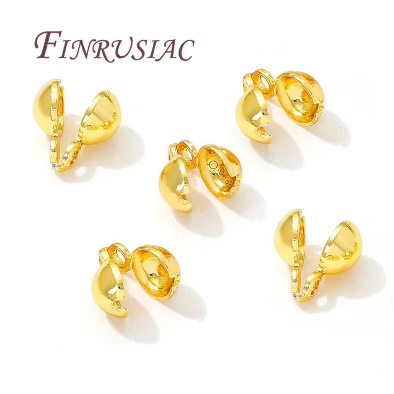 18K Gold Plated Crimp Beads & Cover Findings – DIY Jewelry