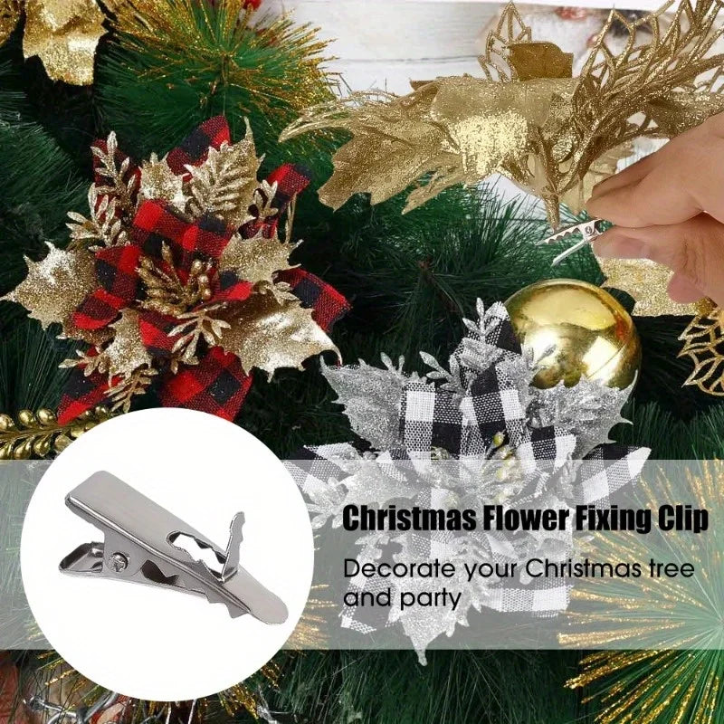Mini Metal Clips Christmas Tree Ornament Hangers | 10–100pc