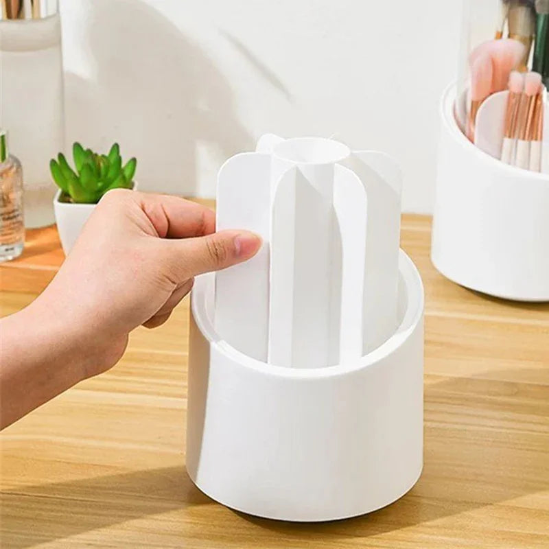 360° Rotating Makeup Brush Organizer | 7-Grid Desktop Holder