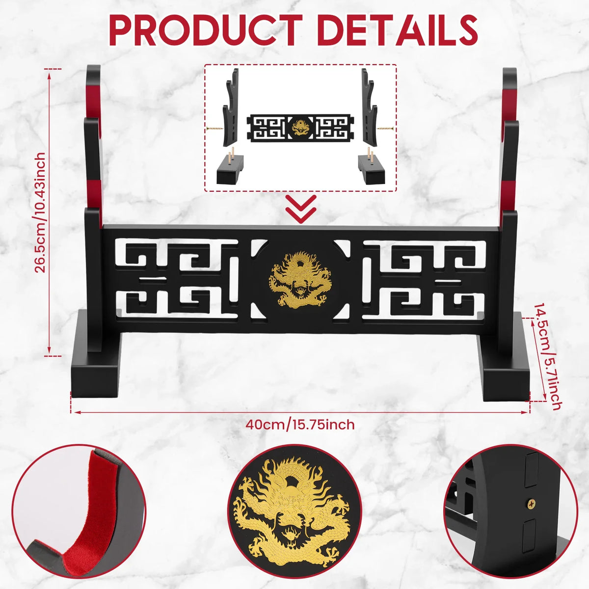 Wooden 2-Tier Katana Sword Display Stand – Samurai Holder
