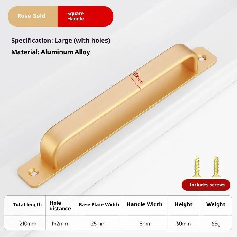 Drill-Free Aluminum Adhesive Door Handle for Sliding Doors & Drawers