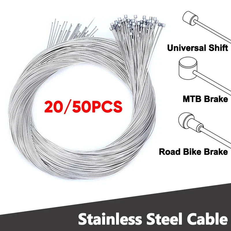20/50PCS Stainless Steel Bike Brake & Shift Inner Cable Wire