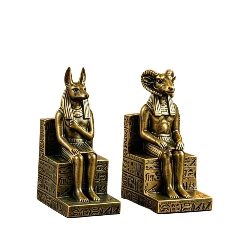 Egyptian Anubis & Khnum Resin Statue Figurine | Home Décor
