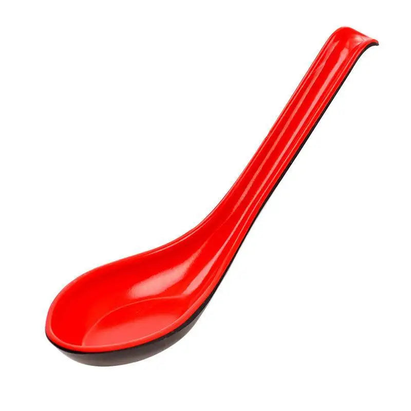 2pcs Japanese Ramen Soup Spoons Long Handle Melamine Drop-Resistant