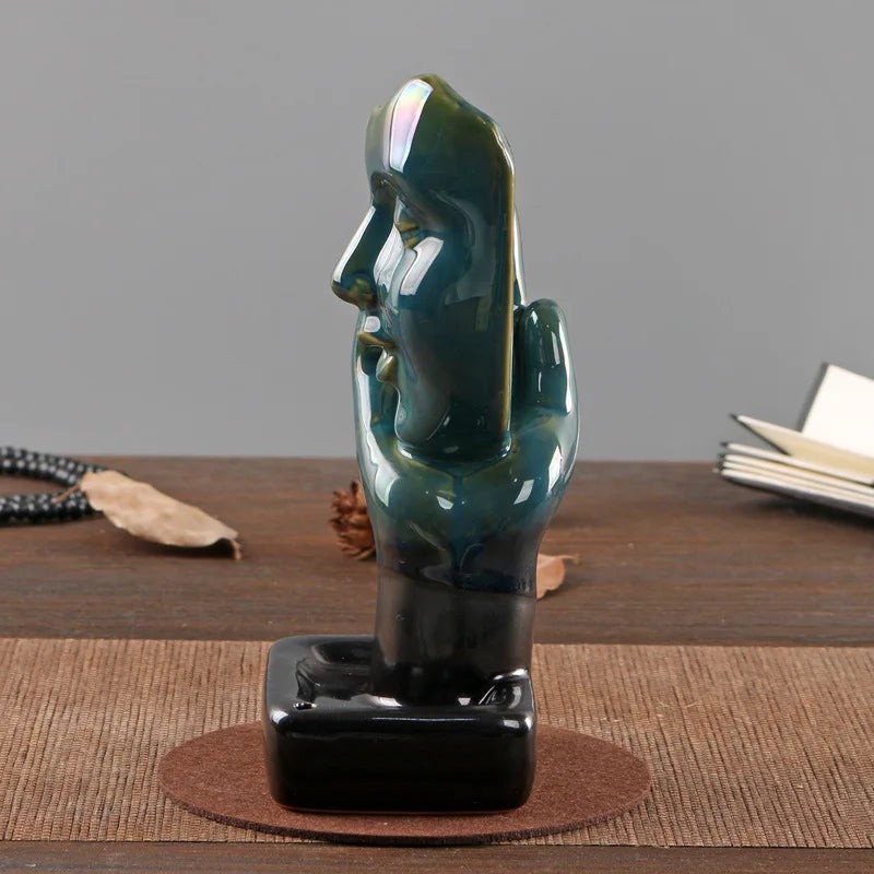 Ceramic Backflow Incense Burner – Sandalwood Stick Holder
