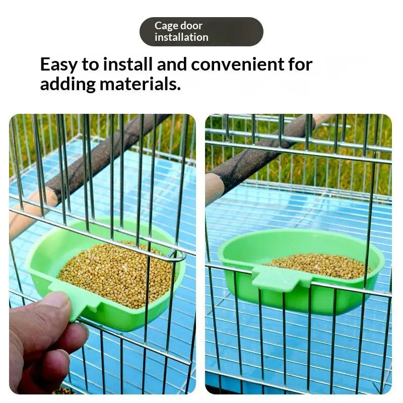 Parrot Bird Feeder Hanging Bowl – Food & Water Dispenser