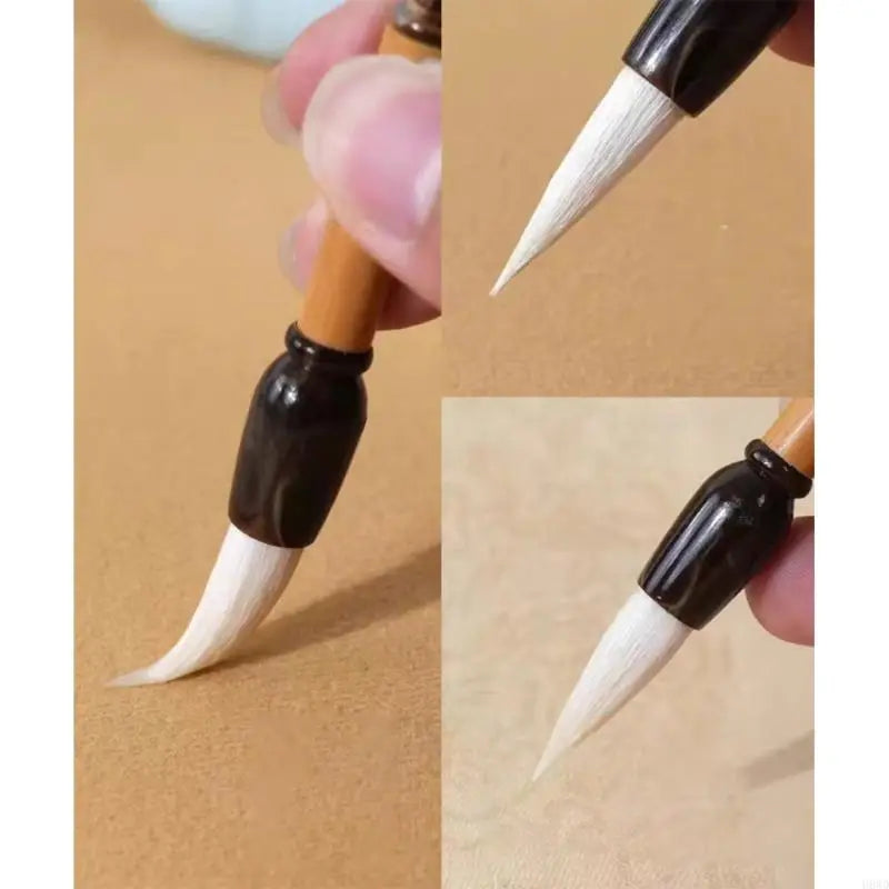 Mini Chinese Calligraphy Brush – Goat Hair Tip, Short Handle