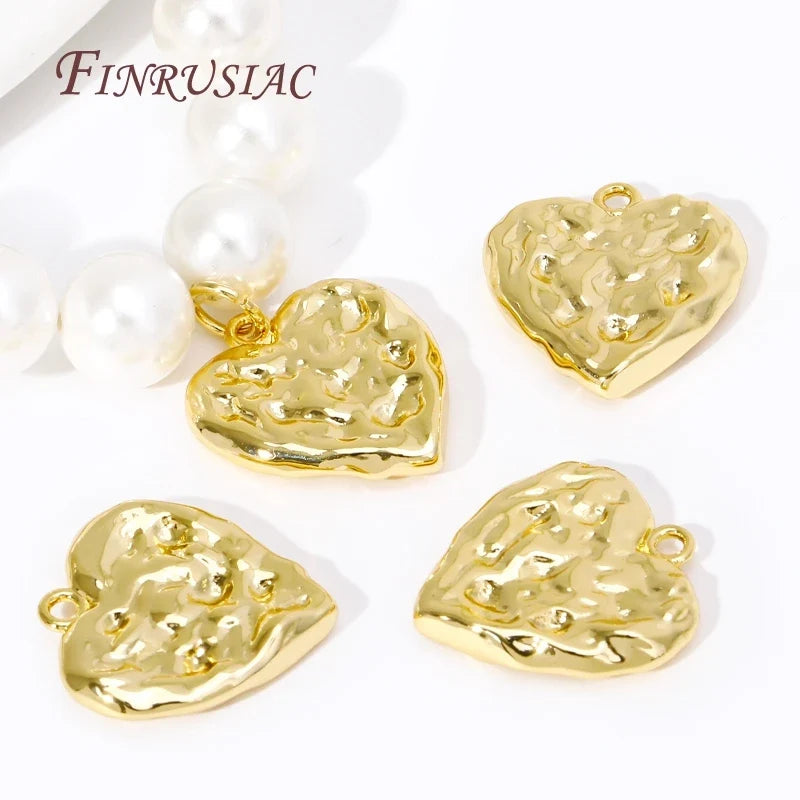 Heart Charms 18K Gold Plated & Rhodium Pendants | DIY Jewelry
