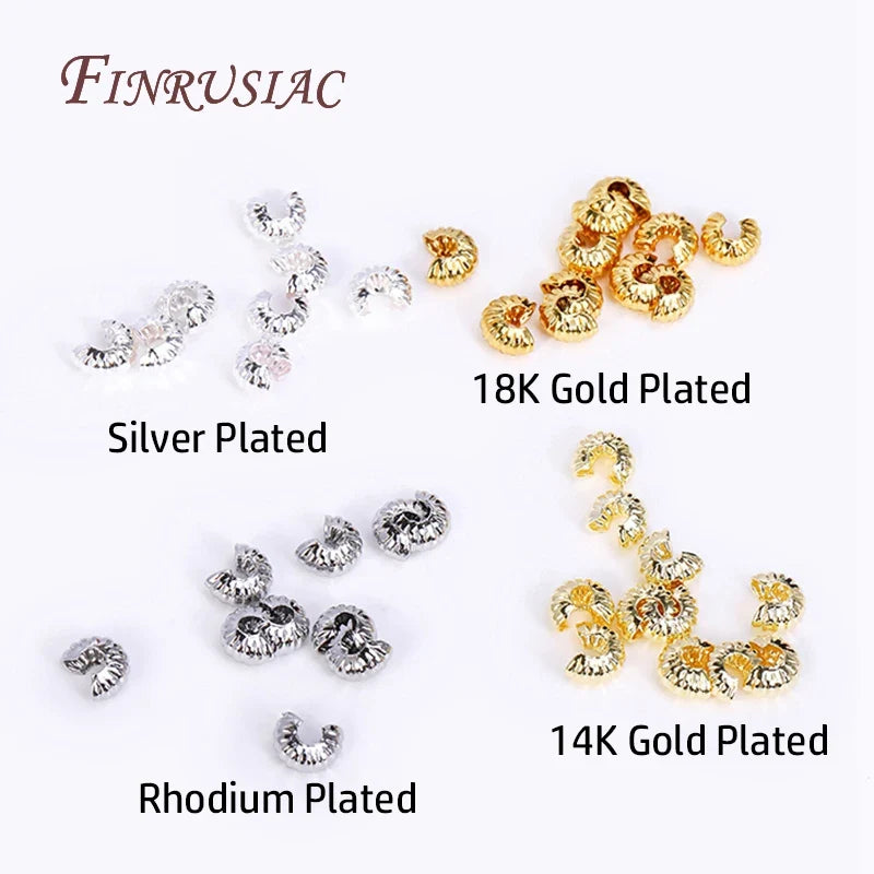 14K/18K Gold Plated 4mm Crimp Bead Covers | DIY Jewelry Findings