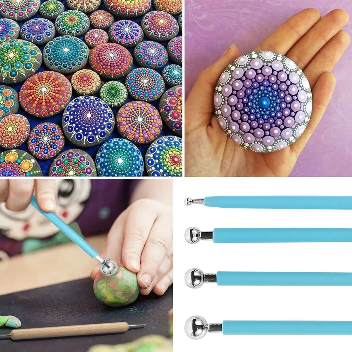 Mandala Dotting Tools Kit – Rock Painting Pens & Stencils